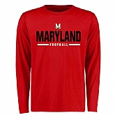 Maryland Terrapins Custom Sport Wordmark Long Sleeve WEM T-Shirt - Red,baseball caps,new era cap wholesale,wholesale hats